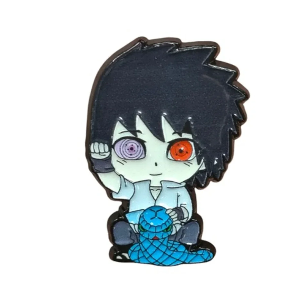 Naruto Shippuden Rinnegan Sharingan Chibi Sasuke Uchiha Riding Snake Enamel Pin